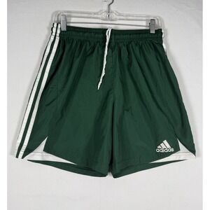 Vintage Y2K Adidas Mens Large Striped Running Jogging Soccer Shorts Green